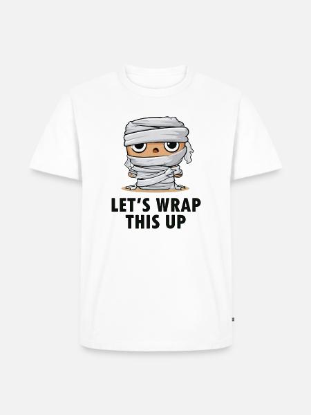 Mumie Cartoon Wrap This Up - Männer Premium Bio T-Shirt - Weiß