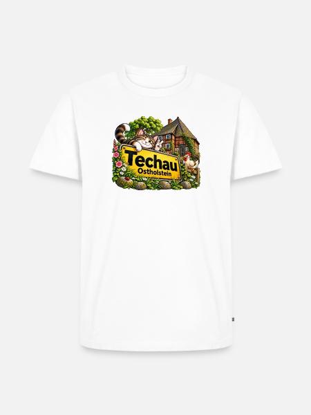 Ortschaft Techau - Gemeinde Ratekau - Ostholstein - Männer Premium Bio T-Shirt - Weiß