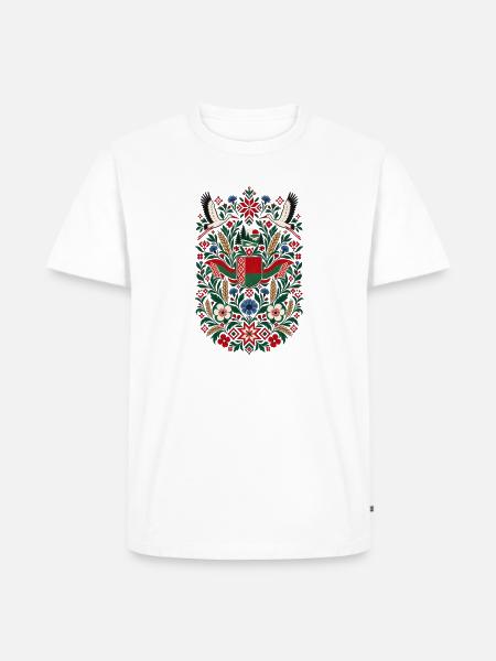 Belarus | Störche, Folklore & Natur - Männer Premium Bio T-Shirt - Weiß