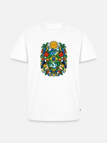 Brasilien | Amazonas, Tukane & Samba - Männer Premium Bio T-Shirt - Weiß