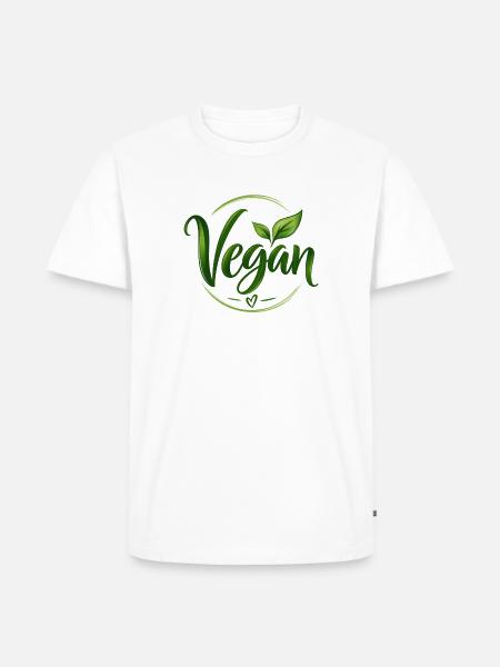 Vegan - Veganer - fleischfrei - fleischlos - Männer Premium Bio T-Shirt - Weiß