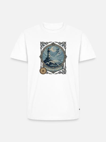 Haunted Coast Leuchtturm Küste - Männer Premium Bio T-Shirt - Weiß
