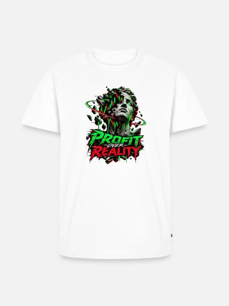 Profit Over Reality Neon Break - Männer Premium Bio T-Shirt - Weiß