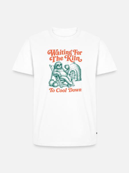 Wartend Darauf, Dass Der Ofen Abkühlt, - Männer Premium Bio T-Shirt - Weiß