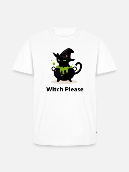 Hexenkatze im Zaubertrank - Männer Premium Bio T-Shirt - Weiß