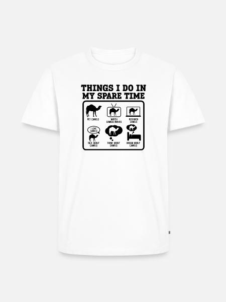 Kamel Hobbys Humor - Männer Premium Bio T-Shirt - Weiß