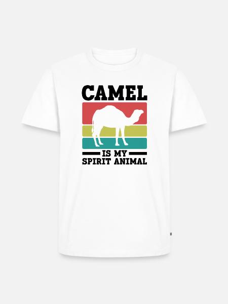Kamel Seelentier Retro - Männer Premium Bio T-Shirt - Weiß