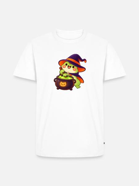 Froschzauber im Hexenkessel - Männer Premium Bio T-Shirt - Weiß