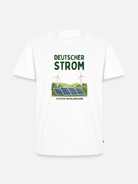 Deutscher Strom ist Vaterlandsliebe - Männer Premium Bio T-Shirt - Weiß
