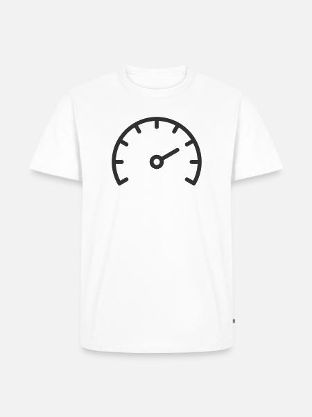 Performance-Tachoter-Liniensymbol - Männer Premium Bio T-Shirt - Weiß