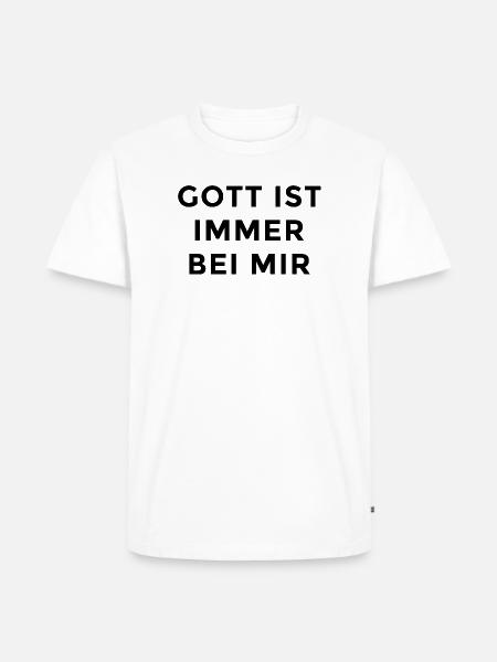 Gott ist immer bei mir - Männer Premium Bio T-Shirt - Weiß