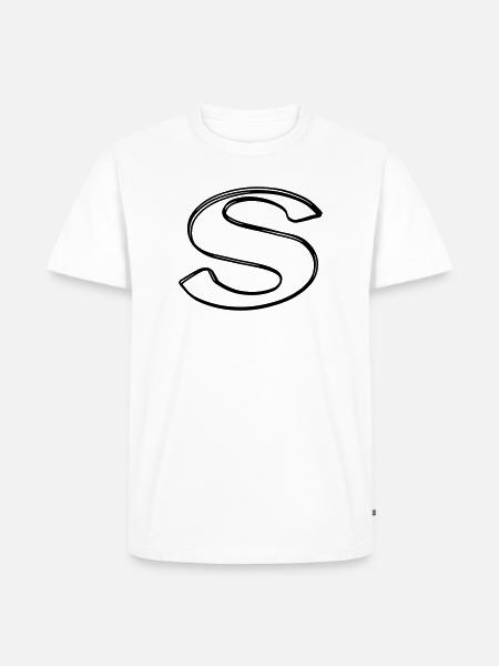 Kleinbuchstabe s handgezeichnet - Männer Premium Bio T-Shirt - Weiß