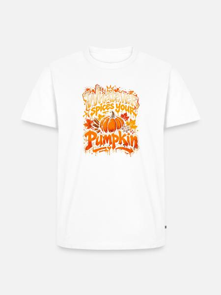 Kürbiswürze Pumpkin-Style - Männer Premium Bio T-Shirt - Weiß