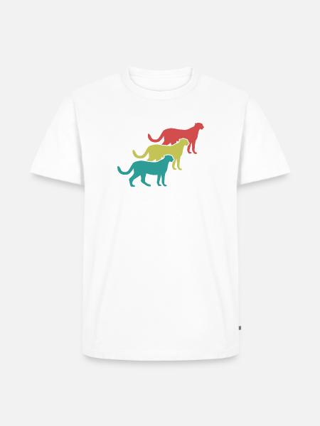 Geparden Trio Retro Style - Männer Premium Bio T-Shirt - Weiß