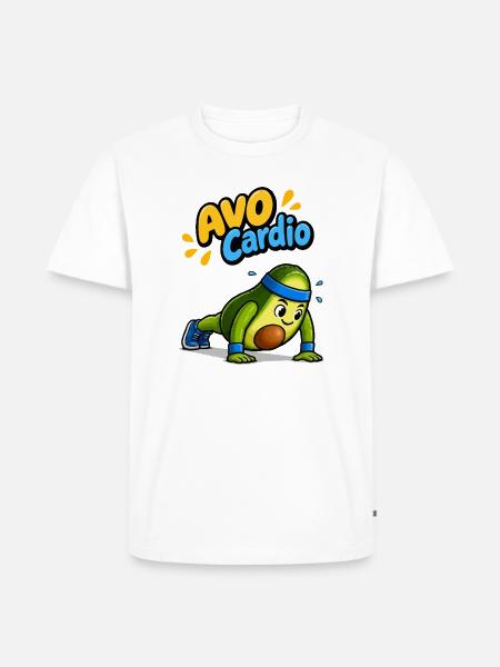 Avo Cardio Avocado Workout - Männer Premium Bio T-Shirt - Weiß