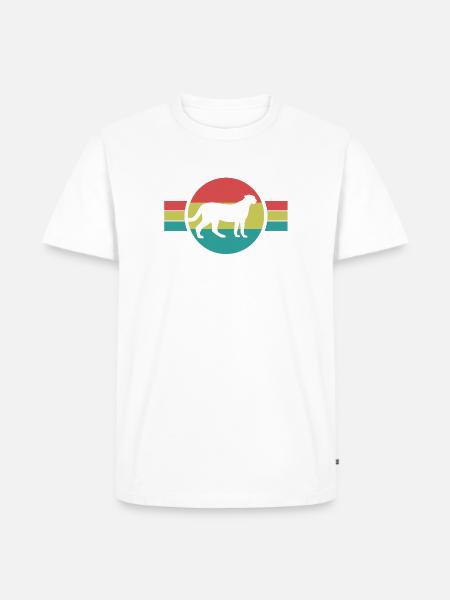 Gepard Retro Style - Männer Premium Bio T-Shirt - Weiß