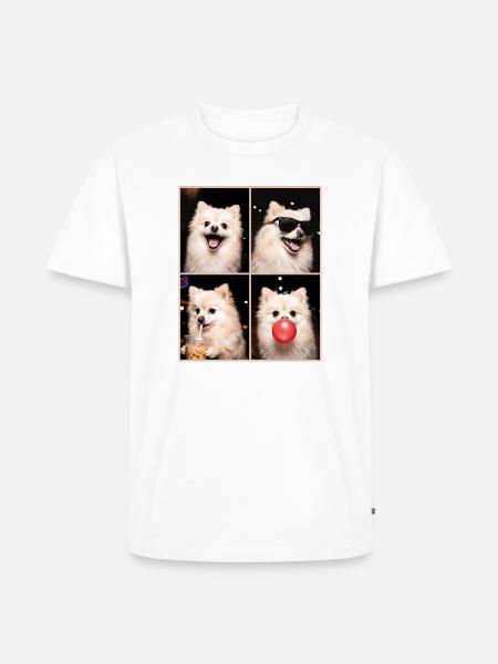 Hunde Zwergspitz Hund - Männer Premium Bio T-Shirt - Weiß