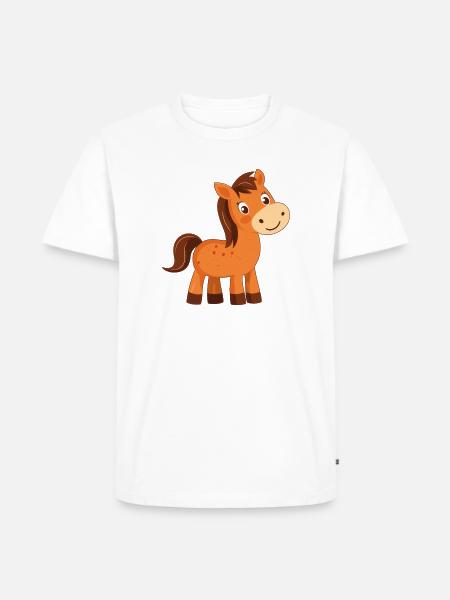 Pony - Männer Premium Bio T-Shirt - Weiß