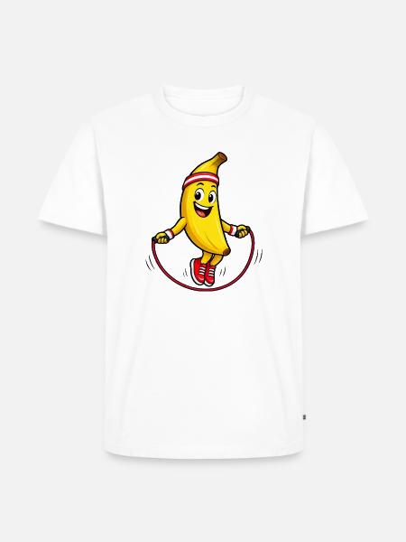 Bananen-Springseil Spaß - Männer Premium Bio T-Shirt - Weiß