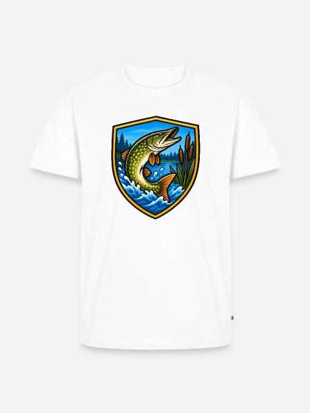 Schildpike am See - Männer Premium Bio T-Shirt - Weiß