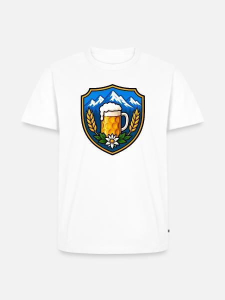 Bier Schild Emblem - Männer Premium Bio T-Shirt - Weiß
