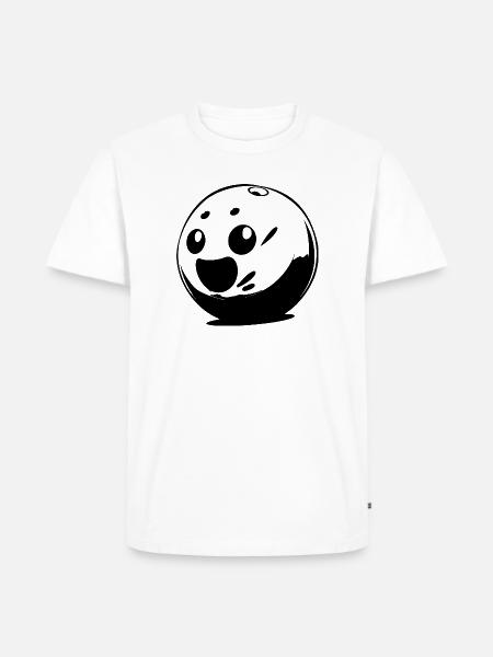 Cartoon Bowlingkugel - Männer Premium Bio T-Shirt - Weiß