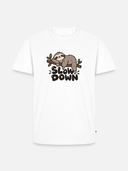 Verlangsame Trägheit - Männer Premium Bio T-Shirt - Weiß