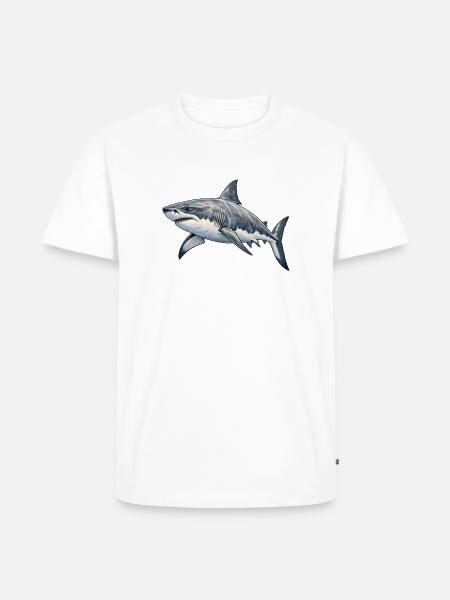 Weißer Hai - Männer Premium Bio T-Shirt - Weiß