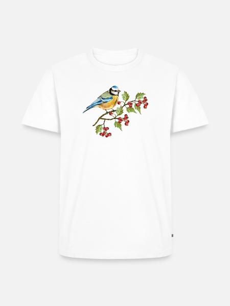 Bunter Vogel - Männer Premium Bio T-Shirt - Weiß