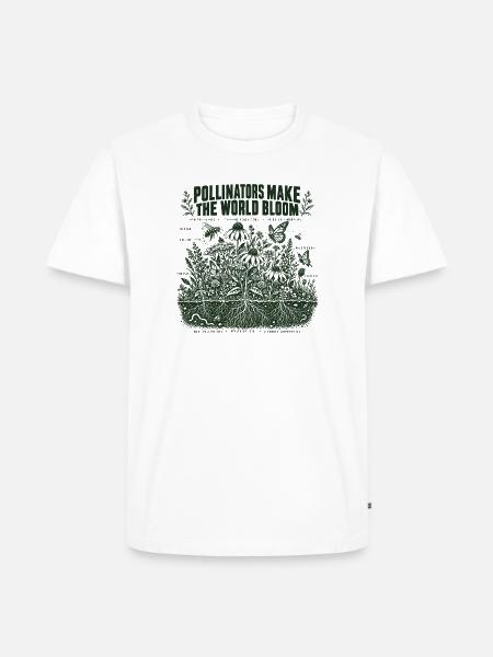 Bestäuber lassen die Welt blühen - Männer Premium Bio T-Shirt - Weiß