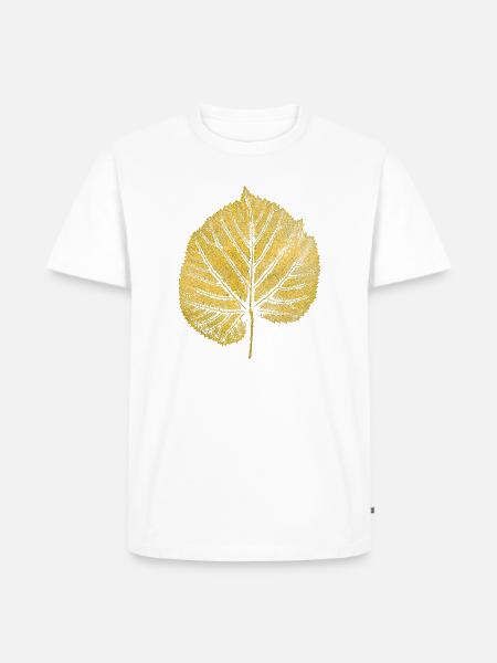 Lindenblatt - Männer Premium Bio T-Shirt - Weiß