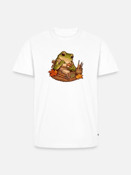 Frosch formt kleine Tonanhänger - Männer Premium Bio T-Shirt - Weiß