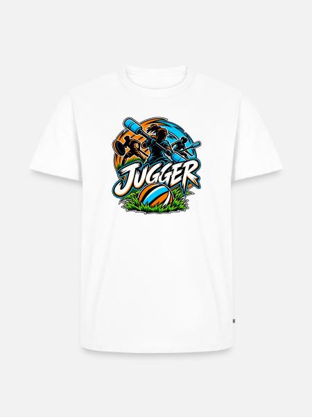 Jugger – Pompfen, Jugg & Teamaction - Männer Premium Bio T-Shirt - Weiß