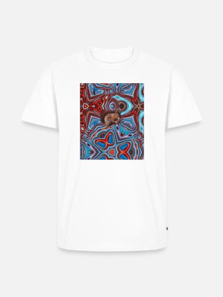 Eichhoernchen-Kaleidoskop-Hintergrund_2 mit Adler - Männer Premium Bio T-Shirt - Weiß