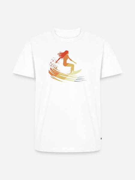 Surferin - Männer Premium Bio T-Shirt - Weiß