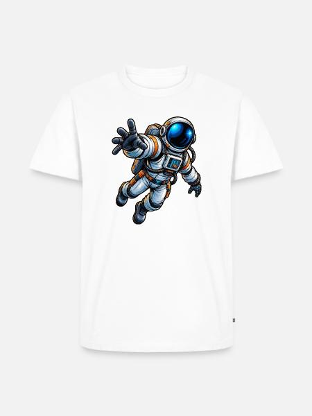 Astronaut Comic - Männer Premium Bio T-Shirt - Weiß