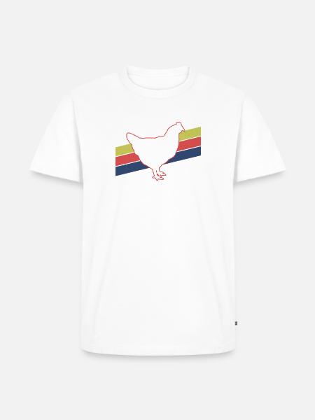 Huhn Silhouette Retro - Männer Premium Bio T-Shirt - Weiß