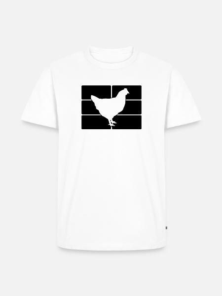 Huhn Silhouette Grafik - Männer Premium Bio T-Shirt - Weiß