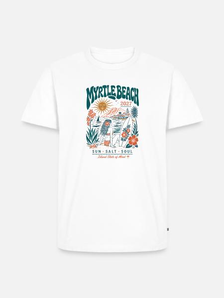 Myrtle Beach Retro Strand 2027 - Männer Premium Bio T-Shirt - Weiß