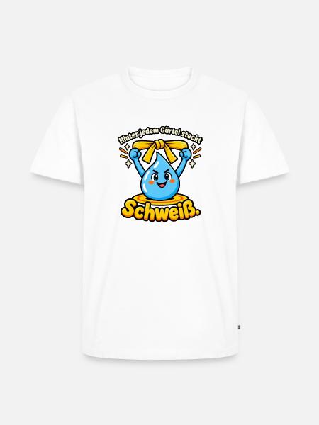 Kampfsport Gürtelprüfung Schweiß Disziplin - Männer Premium Bio T-Shirt - Weiß