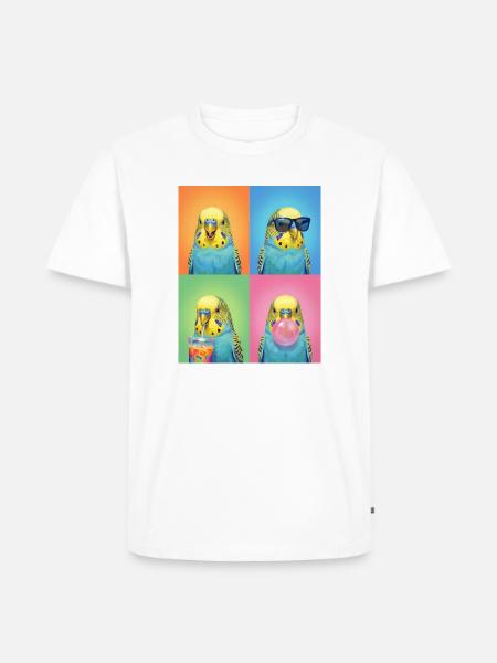 Wellensittiche Wellensittich - Männer Premium Bio T-Shirt - Weiß