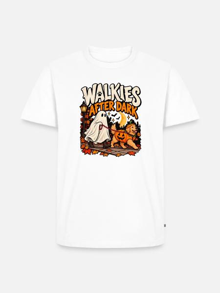 Walkies After Dark - Männer Premium Bio T-Shirt - Weiß