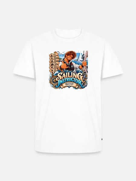 Abenteuer-Segellehrer - Männer Premium Bio T-Shirt - Weiß