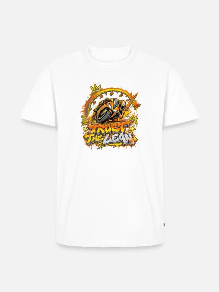 Trust the Lean Motorrad Graffiti - Männer Premium Bio T-Shirt - Weiß