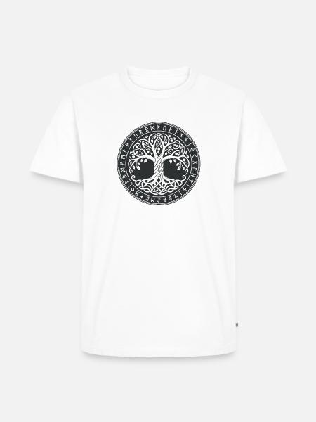 Wikinger-Baum des Lebens - Männer Premium Bio T-Shirt - Weiß
