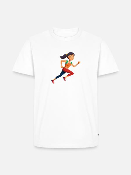 Running Girl - Männer Premium Bio T-Shirt - Weiß