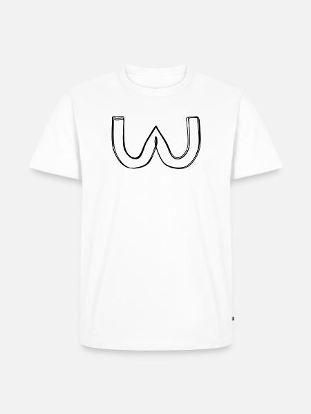 Griechischer Buchstabe Omega handgezeichnet - Männer Premium Bio T-Shirt - Weiß