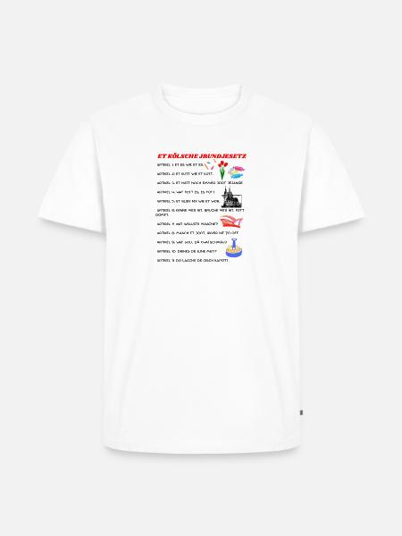 Kölsches Grundgesetz lustige Geschenkidee - Männer Premium Bio T-Shirt - Weiß
