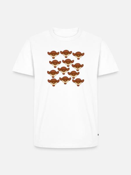 Niedlicher Spatzenkopf - Männer Premium Bio T-Shirt - Weiß