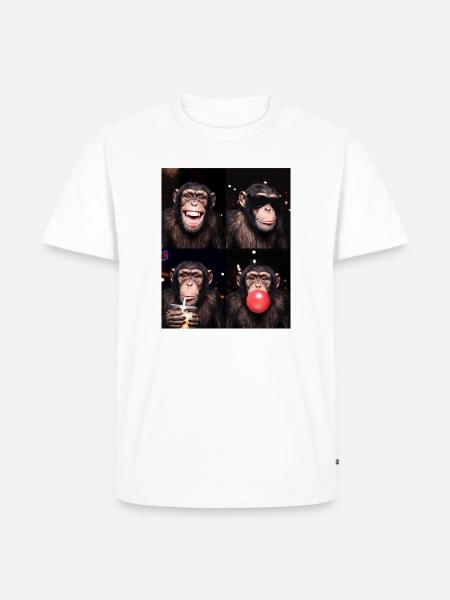 Schimpansen Schimpanse - Männer Premium Bio T-Shirt - Weiß